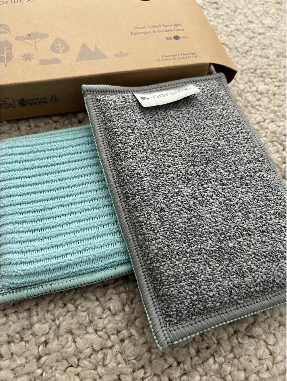 NORWEX Dual Sided Sponges EnviroSponges Spirisponge Scrub Kitchen Cloth